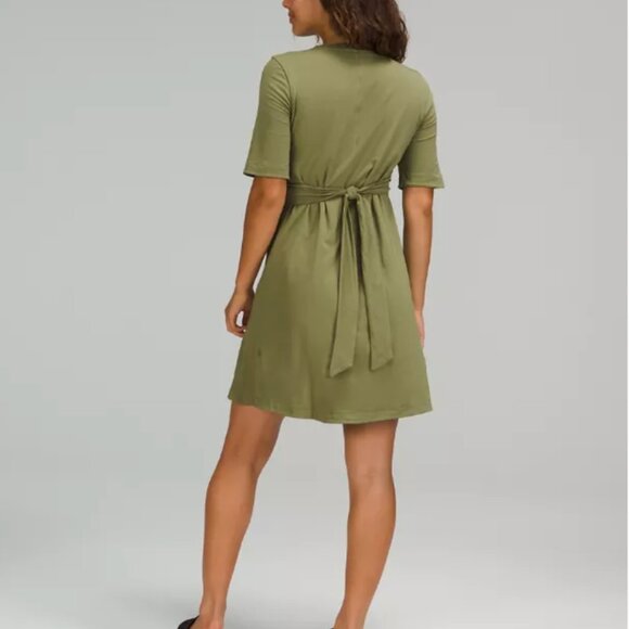 Lululemon Cotton Wrap-Front T-Shirt Dress - Picture 2 of 6